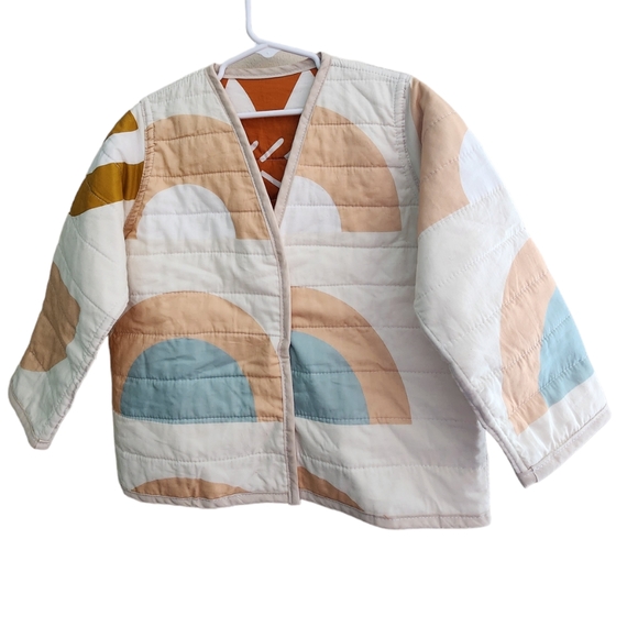 Candid Art Other - Candid Art Shapes & Angles Reversible Quilted jacket size 4/5 NWOT 100%cotton